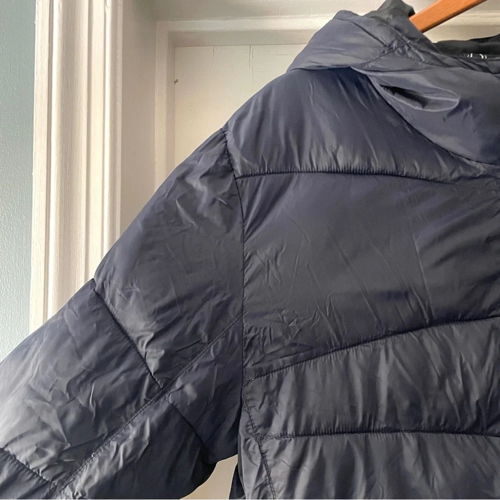 Spyder Nexus Hooded Puffer Logo Jacket in Dark Navy Size M